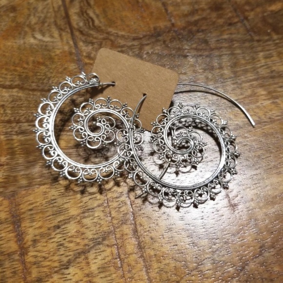 Silver Hoop Earrings - Picture 2 of 2